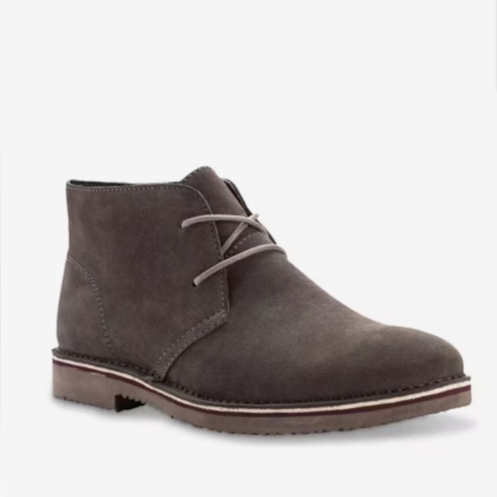 Reaction Kenneth Cole Gray Chukka Boots Suede Ankle-Height